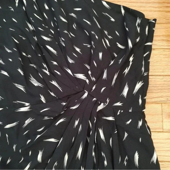 IRO Akubra One-Shoulder Abstract Printed Black Mini Dress Sz 36 - Picture 7 of 10